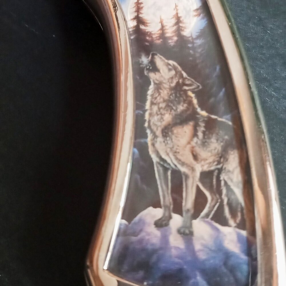 Stunning "The Timber Wolf" Collectors folding Knife by the Franklin Mint - Picture 3 of 12